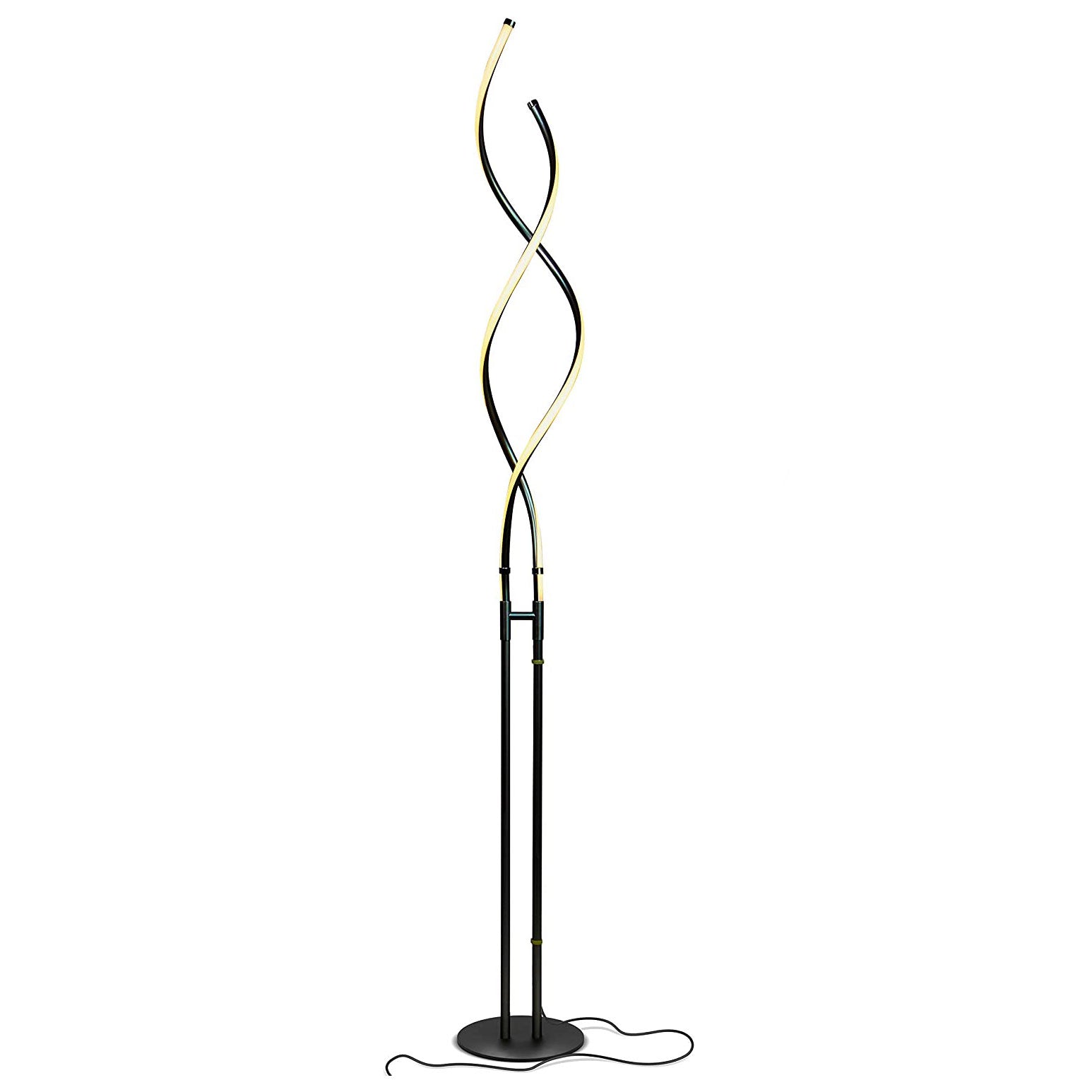 Brightech Embrace LED 2 In 1 Spiral Bright Floor Table Lamp, Jet Black(Open Box) - VMInnovations