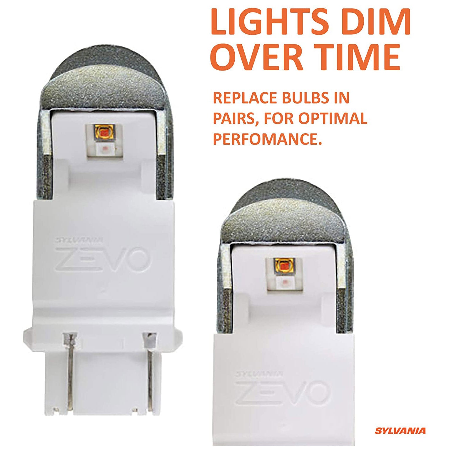 Sylvania Zevo 3157 Amber LED Bright Interior Exterior Mini Light Bulb, 2 Pack - VMInnovations