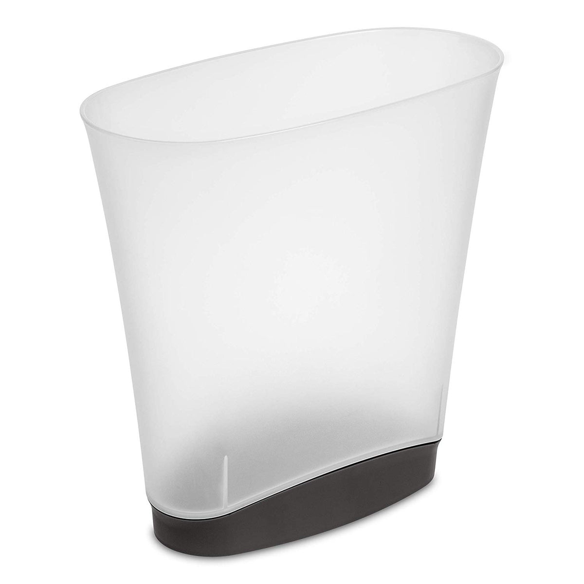 Sterilite 10303V06 2.4 Gallon Space-Saving Slim Portable Wastebasket, Clear/Gray