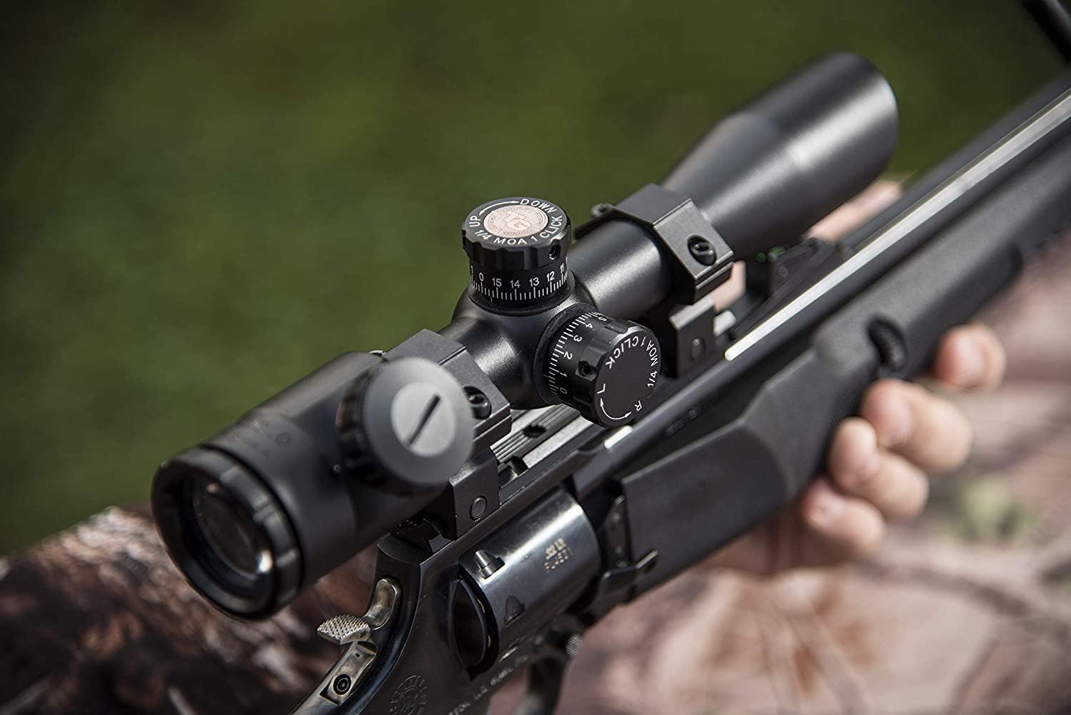 TruGlo 4 x 32 In Compact Illuminated Aluminum Shotgun Scope w/ Rings, Camouflage - VMInnovations