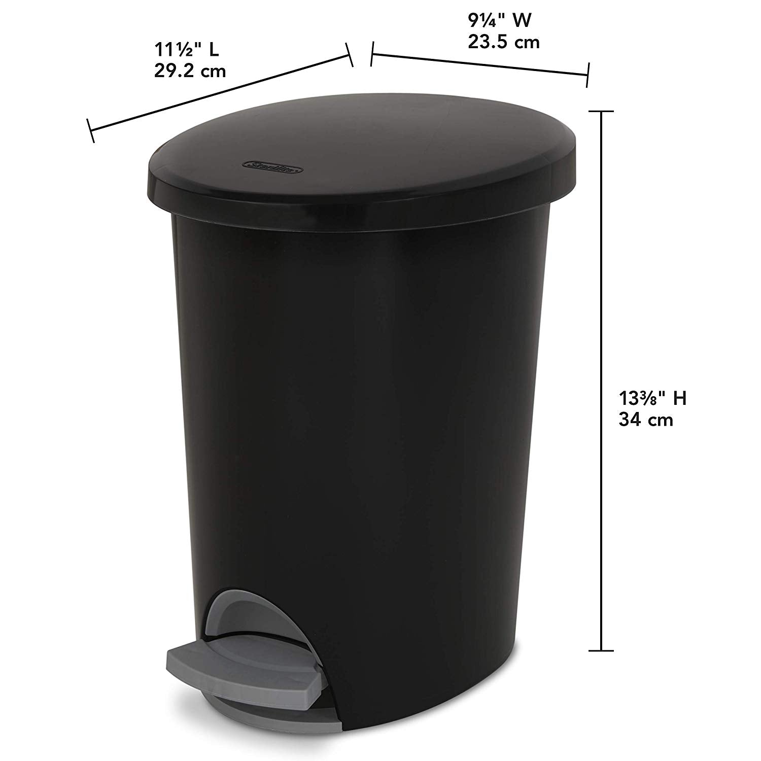 Sterilite 10819002 2.6 Gallon Ultra StepOn Wastebasket w/ Titanium Pedal & Liner