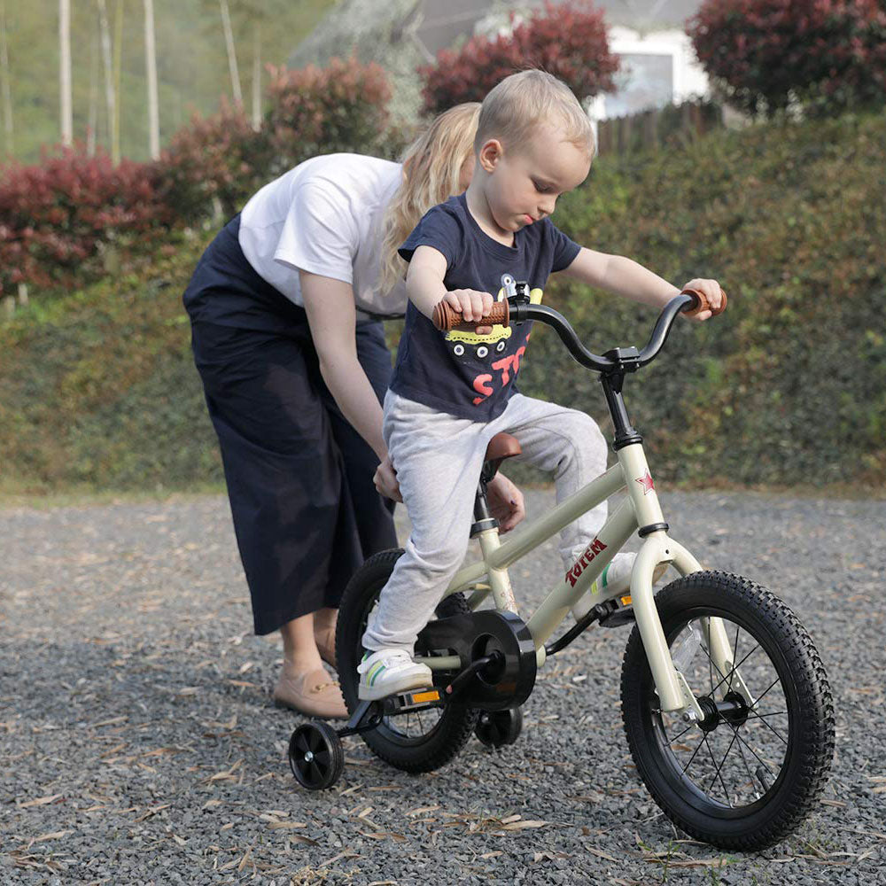 JOYSTAR Totem Series 16" Kids Bike w/ Training Wheels, Ivory (Open Box) - VMInnovations