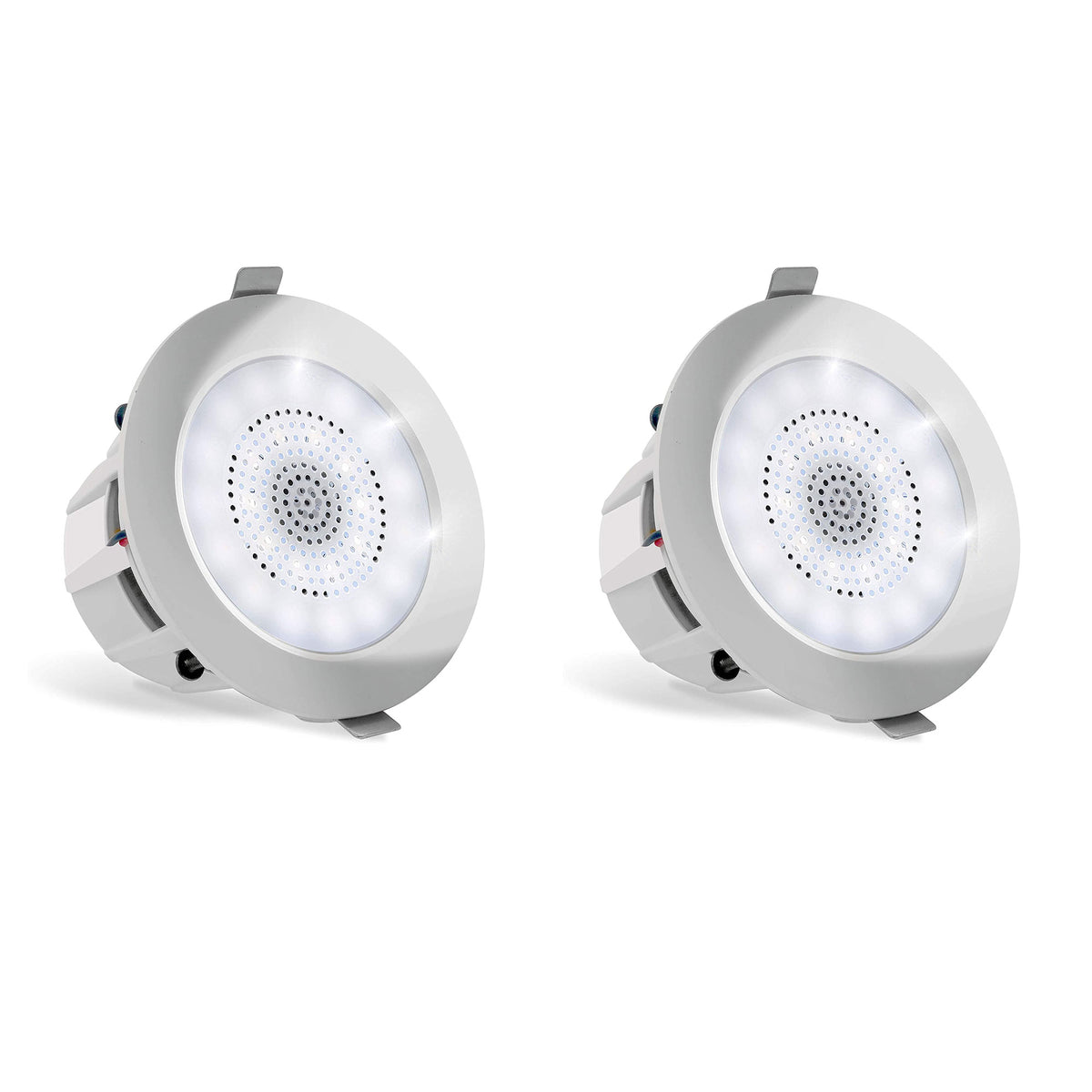 Pyle 4 Inch 2 Way 160W Bluetooth Ceiling Wall Speakers and LED Light (8 Pack)