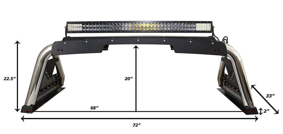 Go Rhino Universal Stainless Steel Mounted Lighting Sport Bar 2.0 (Open Box)