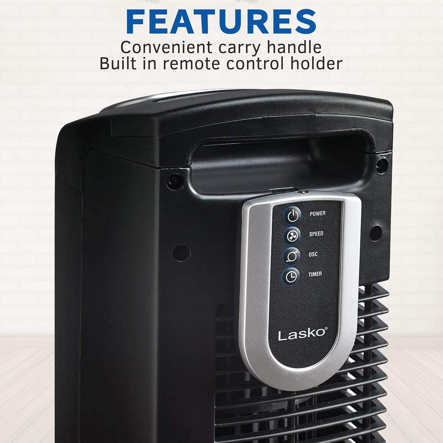 Lasko 2511 36 Inch 3 Speed Quiet Oscillating Tower Fan with Remote (For Parts)