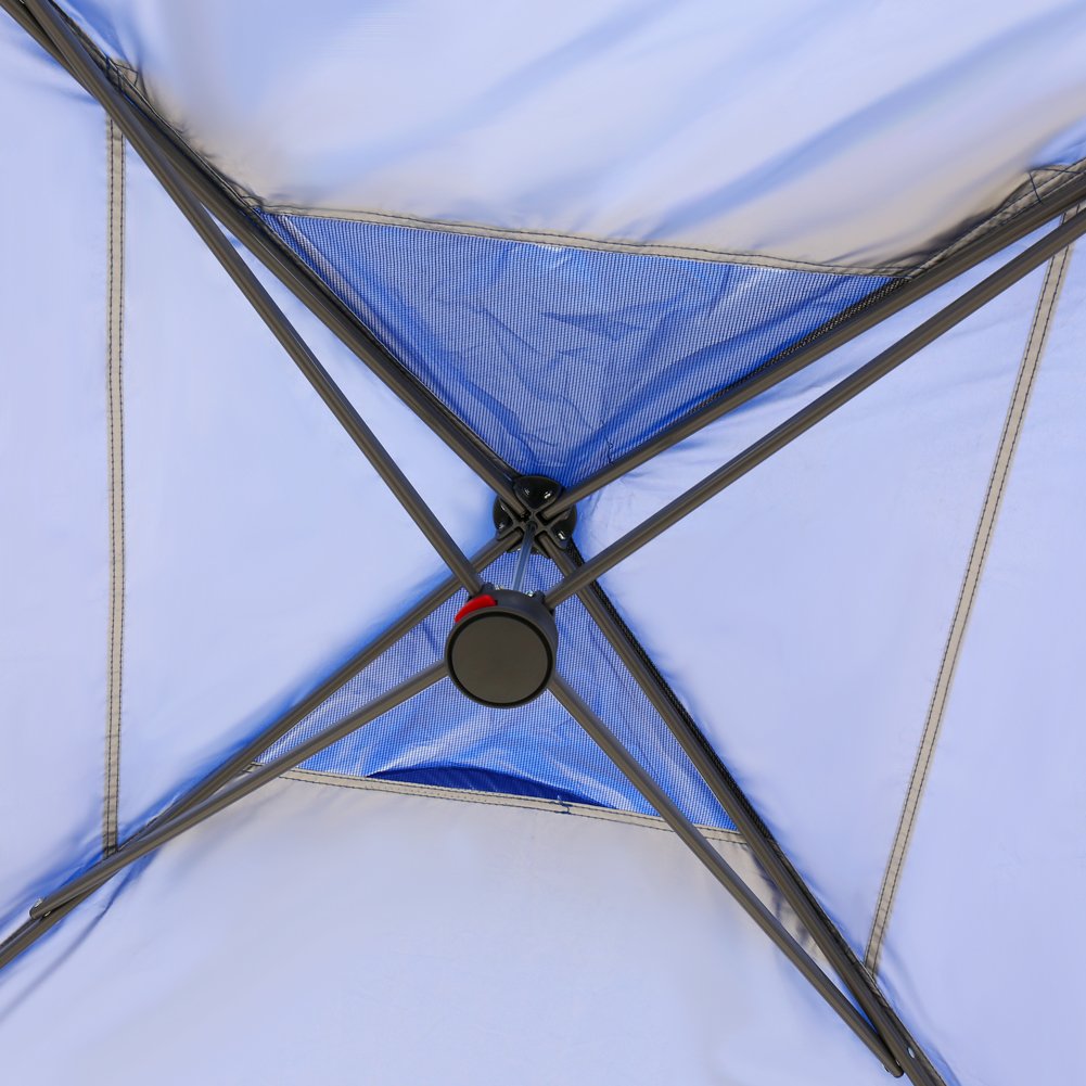 Crown Shades 11 x 11 Feet Straight Leg Rust Resistant Canopy, Blue (Open Box)