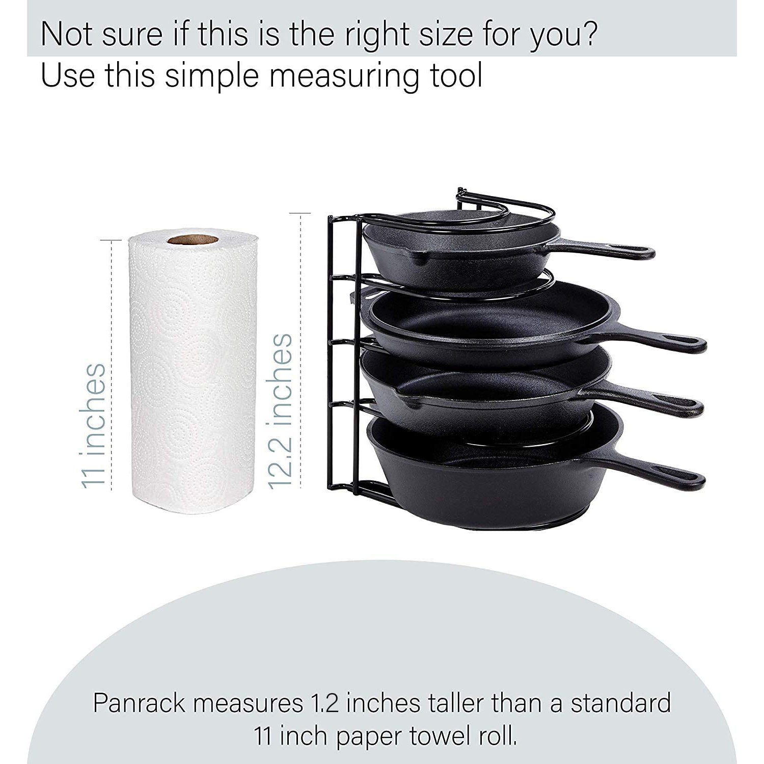 Cuisinel 12.2 In Heavy Duty Extra Large 5 Pan & Pot Organizer 5 Tier Rack, Black