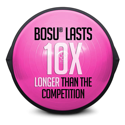 Bosu Home Multi Functional Home Gym 25 Inch Balance Strength Trainer Ball, Pink