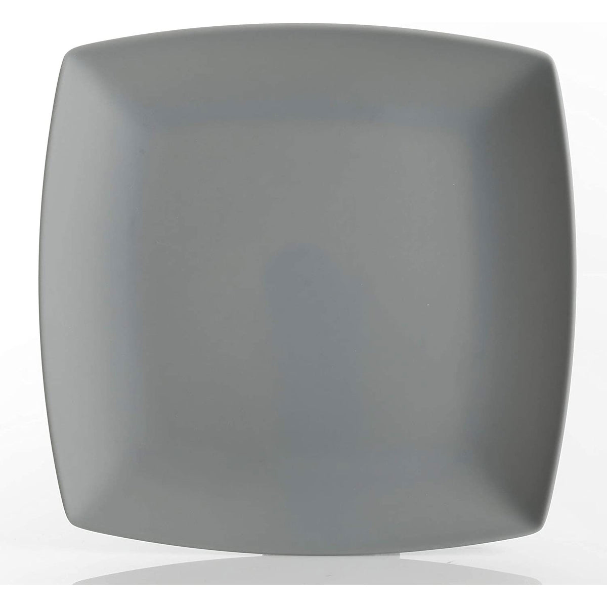 Gibson Home 16 Piece Square Dinnerware Set Plates, Bowls, & Cups, Grey (3 Pack)