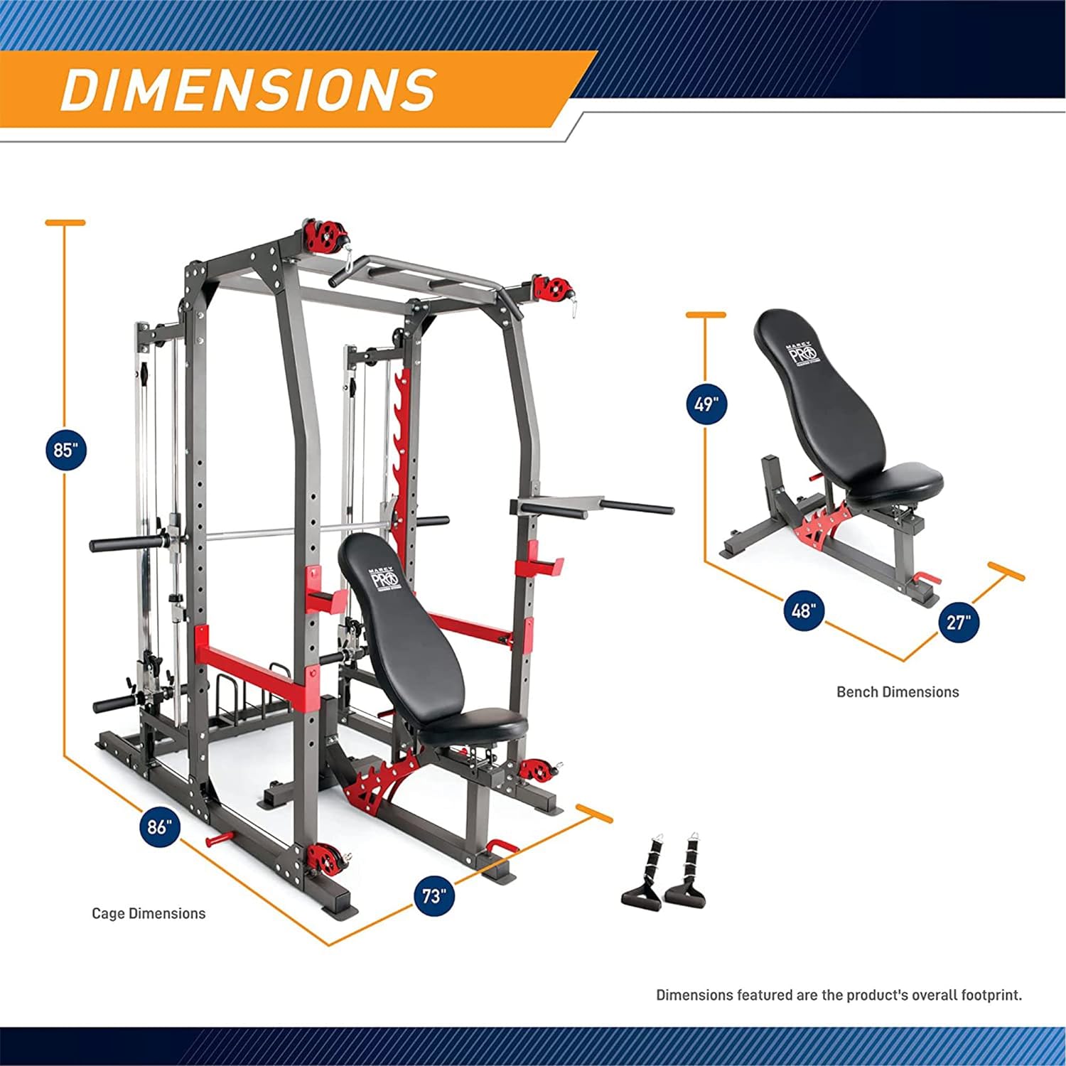Marcy SM-7362 Pro Smith Machine Home Gym System for Full Body Training, Black - VMInnovations