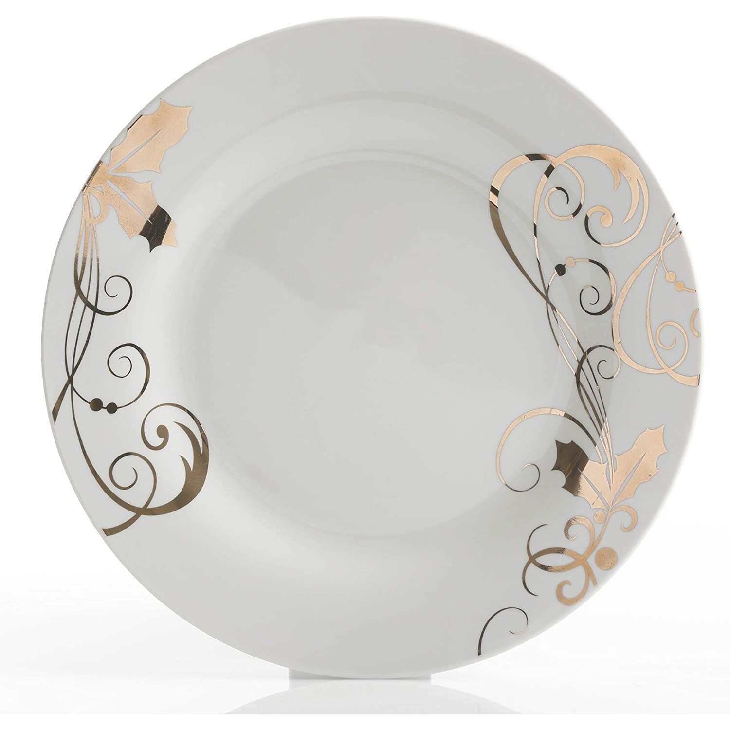 Gibson Porcelain 16 Piece Dinnerware Set Plates, Bowls, & Mugs, Gold (For Parts)