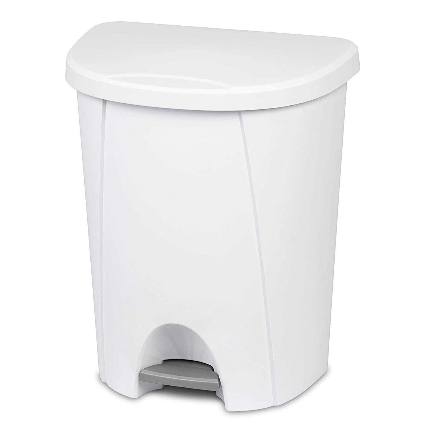 Sterilite 10948004 6.6 Gallon/25 Liter Portable Home StepOn Wastebasket, White (Open Box)