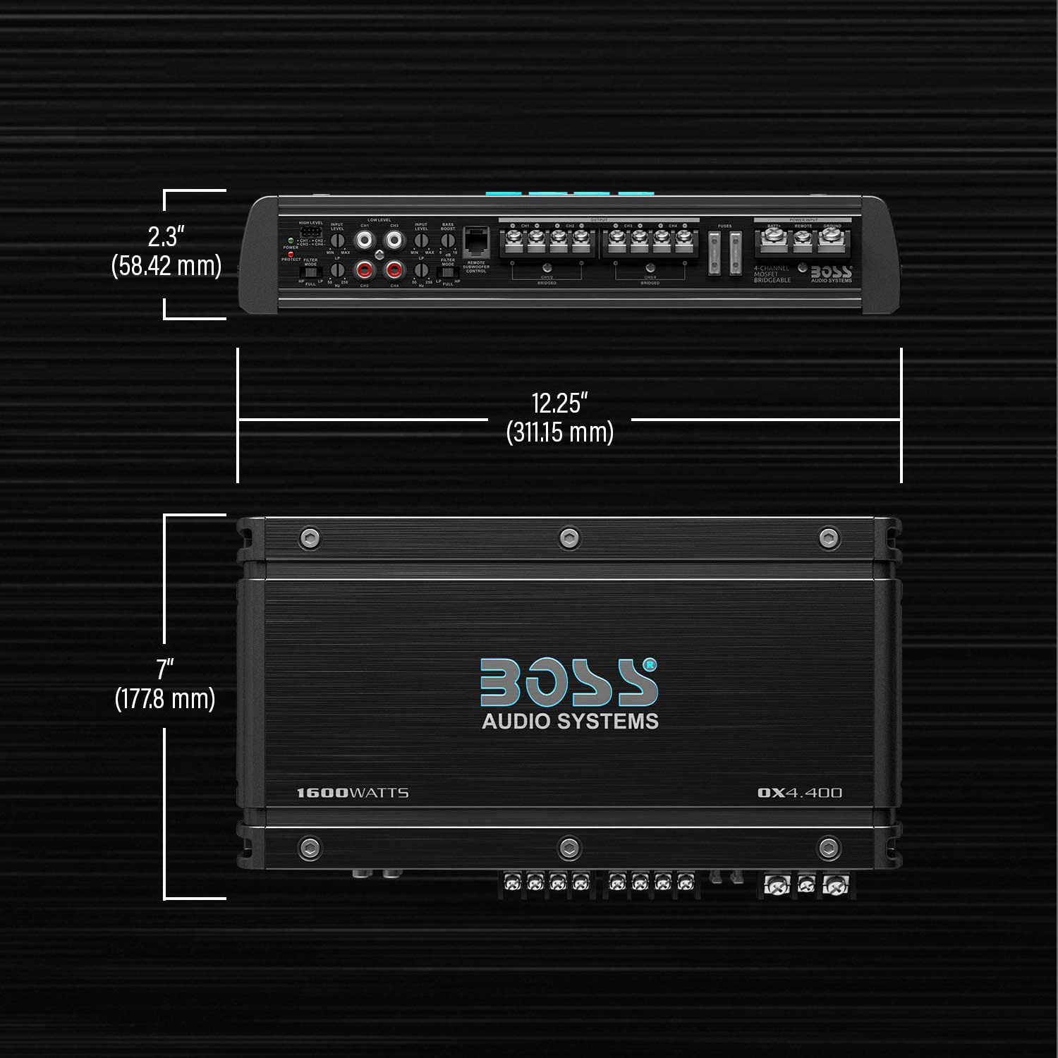 BOSS Audio OX4.400 1600W High Output 4 Channel Full Range Class A/B Amplifier