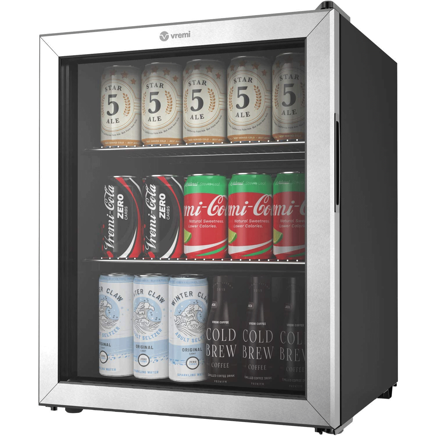Vremi 2.7 Cubic Foot Glass Door 2 Adjustable Shelves Mini Fridge (For Parts)
