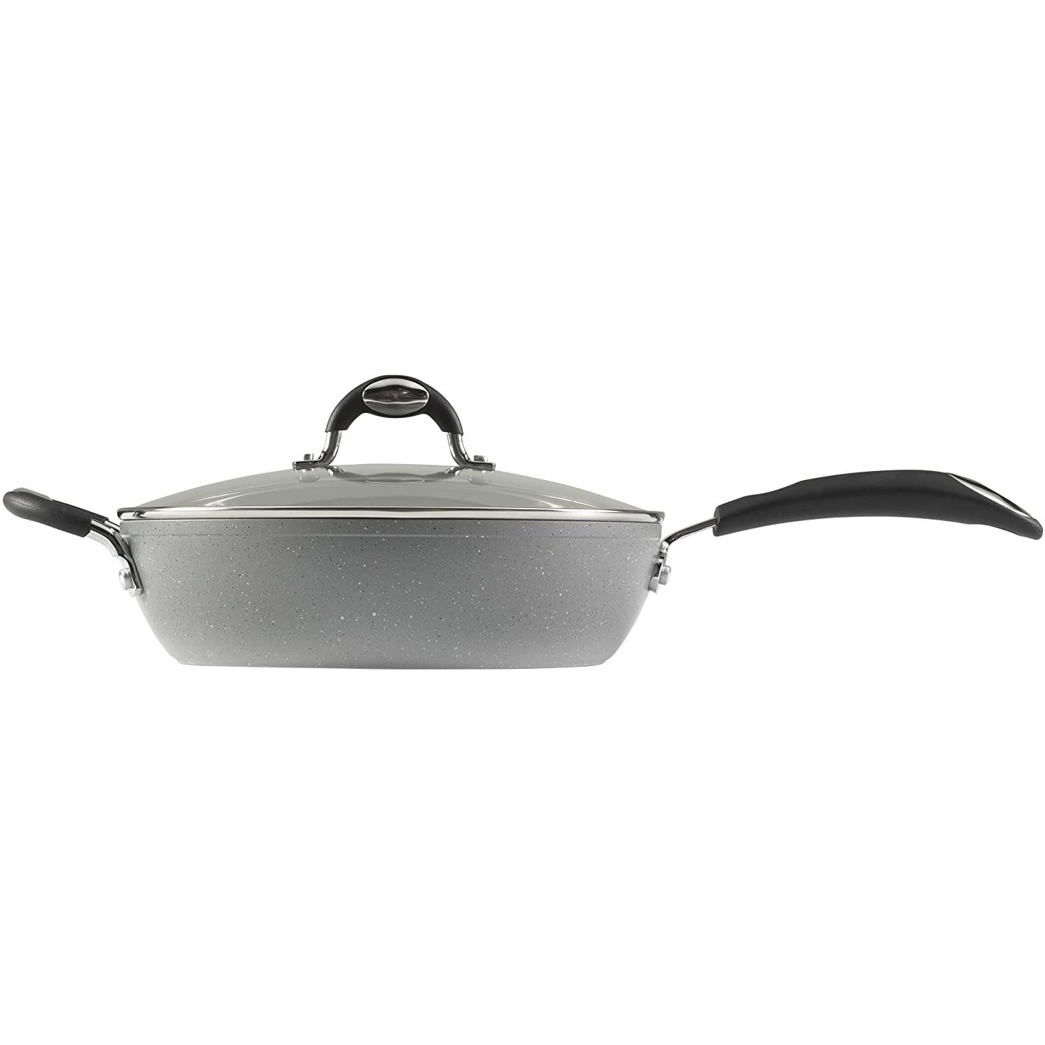 Bialetti 7351 Granito Nonstick Hard Anodized Covered 10 Piece Cookware Set, Gray
