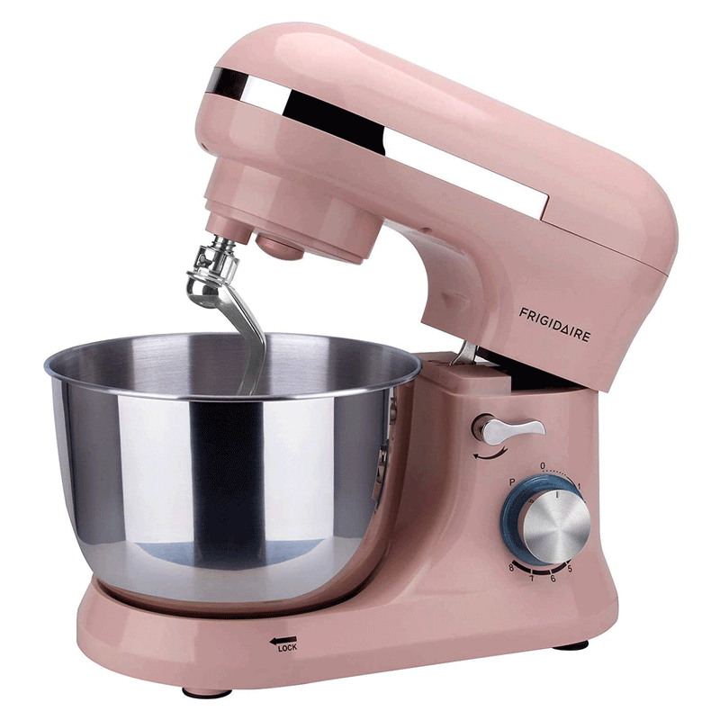 Frigidaire 8 Speed Stand Mixer with 4.5 Liter Stainless Steel Mixing Bowl, Pink