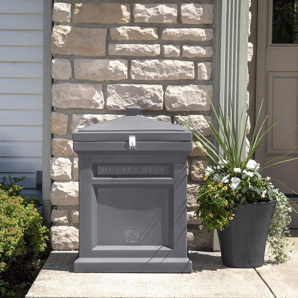 Step2 Deluxe Outdoor Mail Package Delivery Box Container, Manor Gray (Damaged)