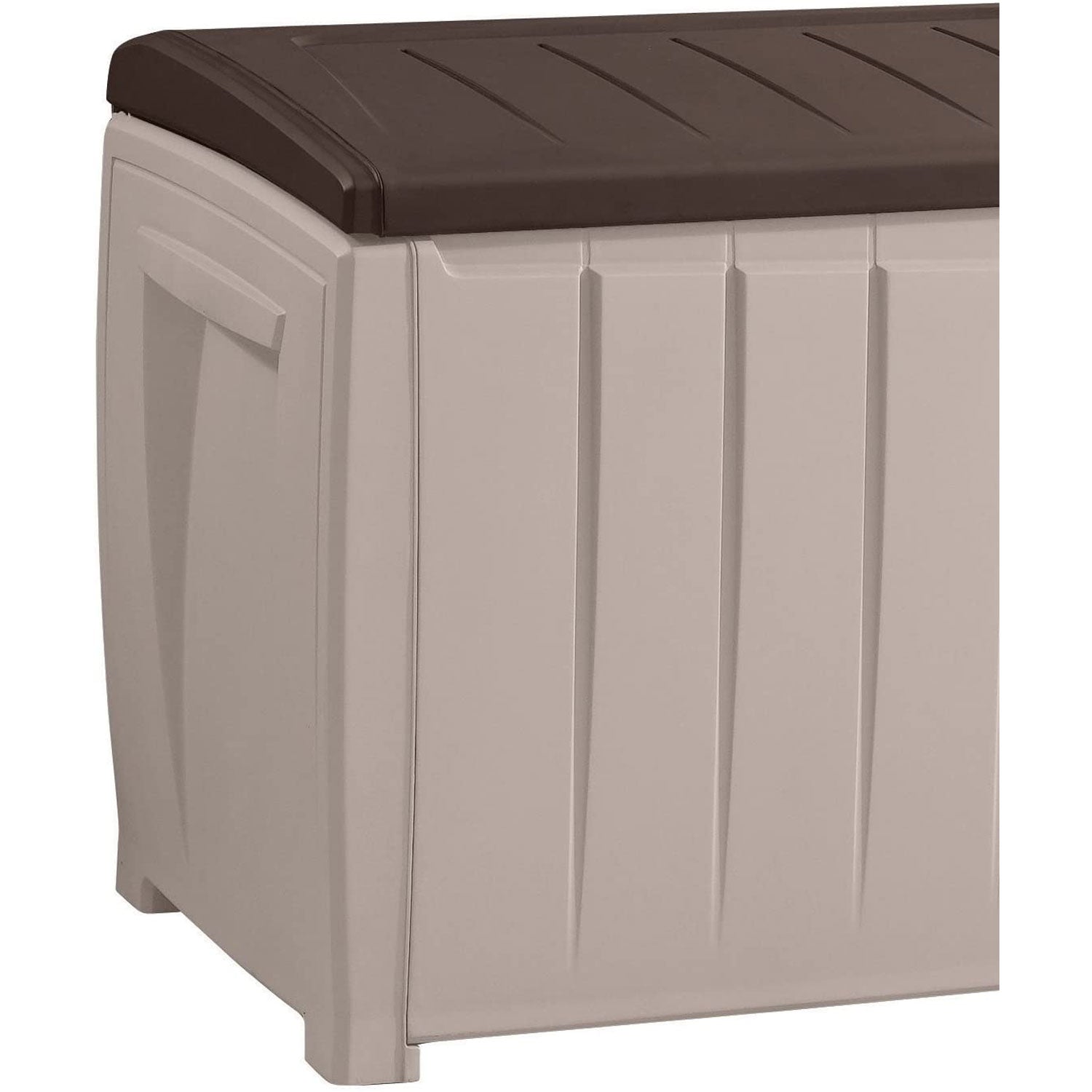 Keter Weatherproof Novel Large 90 Gallon Pool Storage Deck Box, Brown (Open Box) - VMInnovations