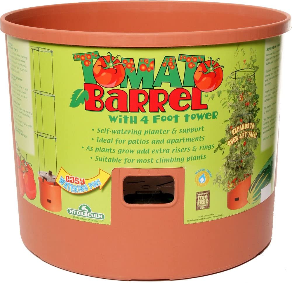 Hydrofarm GCTB Tomato Barrel Pot Garden Planting 4 Foot Trellis System (2 Pack) - VMInnovations