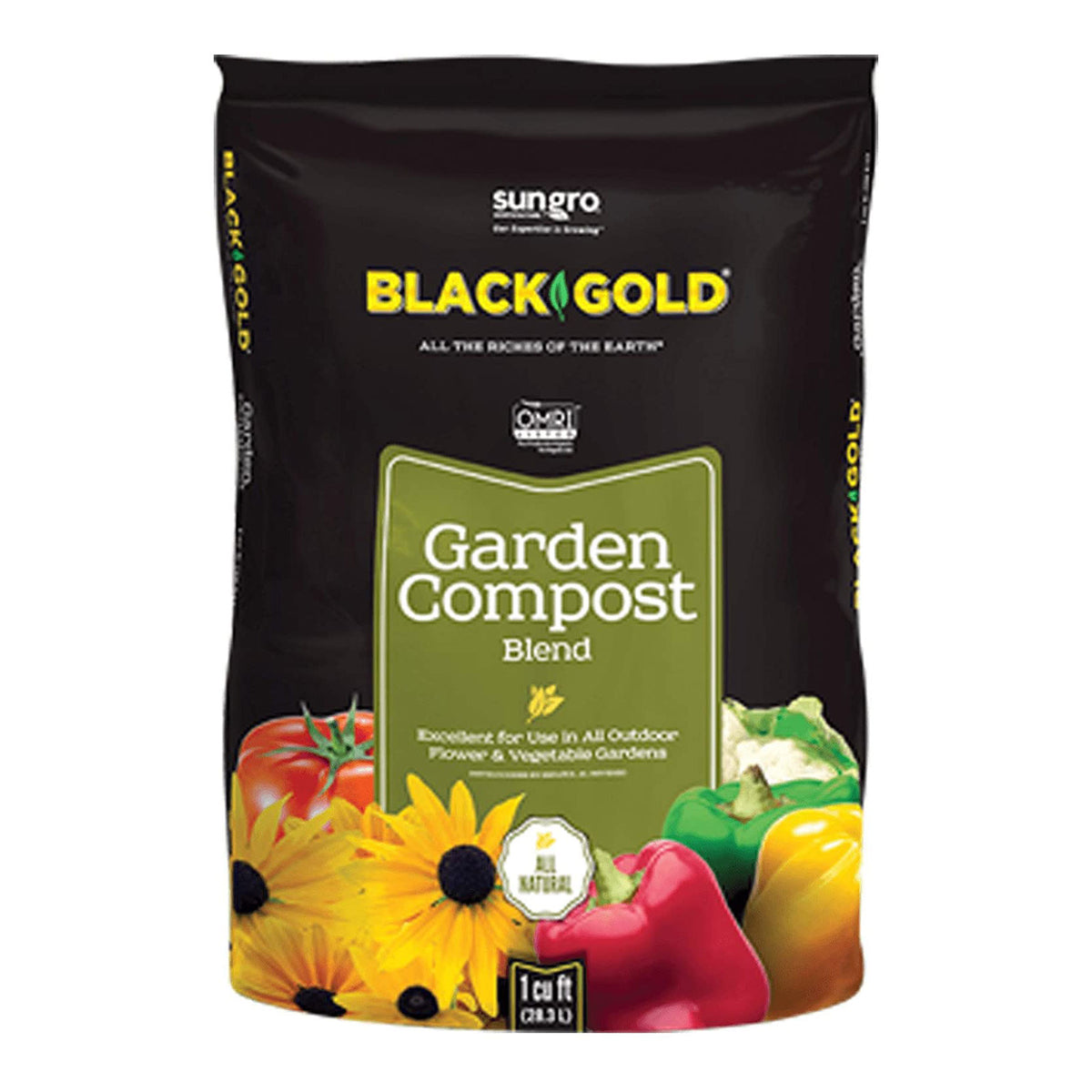 SunGro Black Gold Natural Organic Garden Compost Potting Mix, 1 Cu Ft (10 Pack)