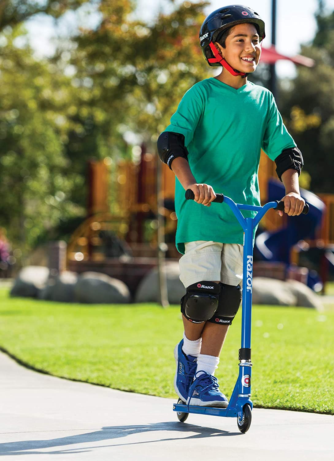 Razor Pro Beast Deluxe Model 19-Inch Deck Aluminum Push Kick Scooter, Blue - VMInnovations