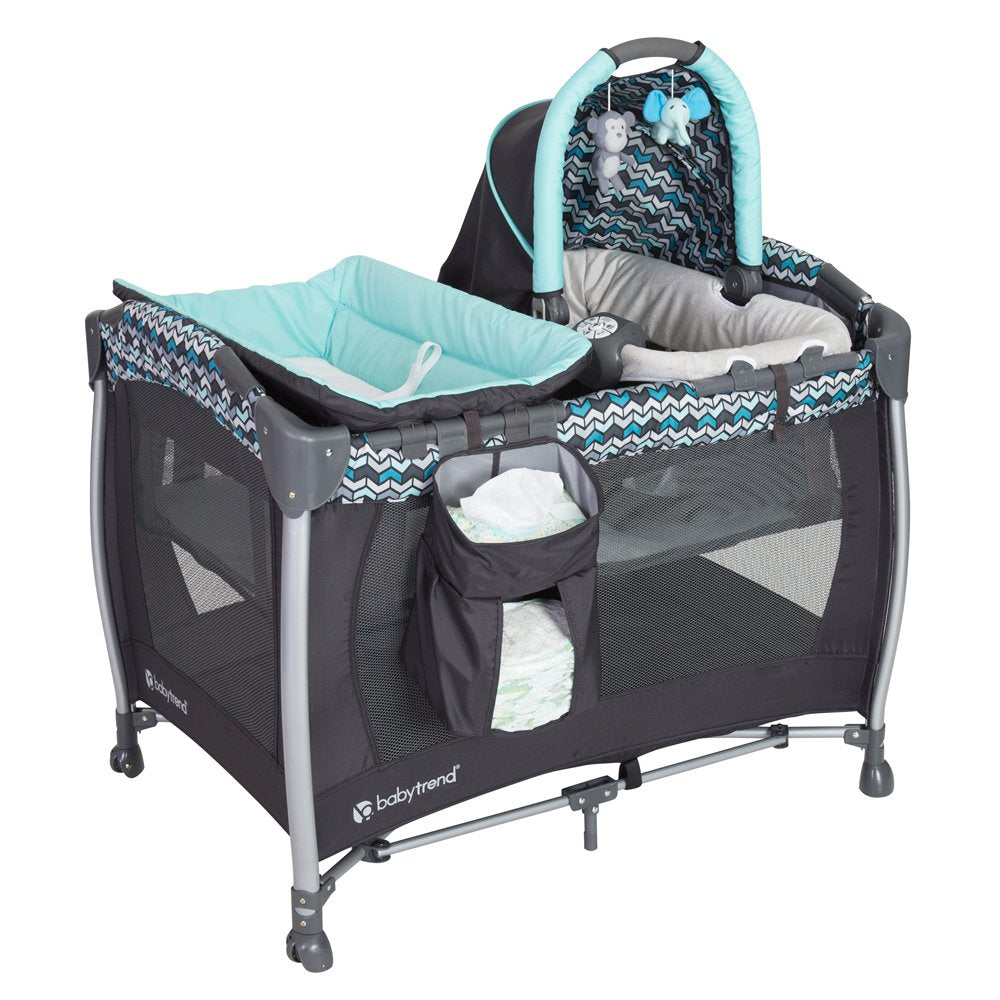 Baby Trend Resort Elite Spacious Portable Infant Play Nursery Center, Laguna - VMInnovations