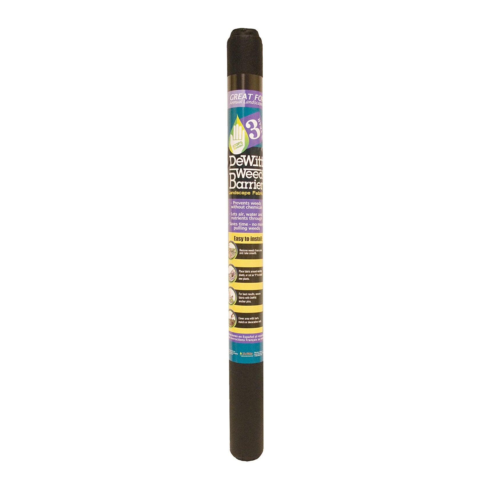 DeWitt 3 Year 3 x 50 Feet 1 Ounce Landscape Fabric Home and Pro Weed Barrier - VMInnovations