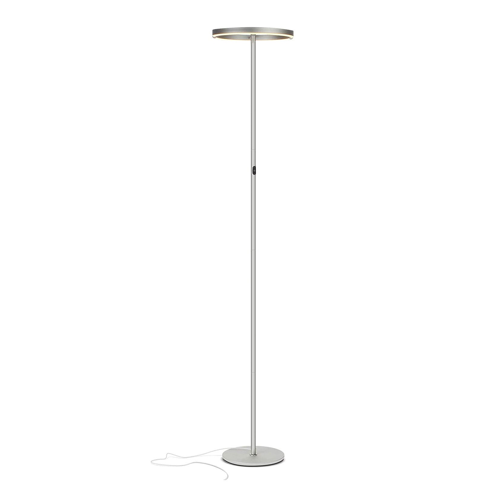 Brightech Halo Split LED Torchiere Bright Standing Floor Lamp, Platinum (Used)