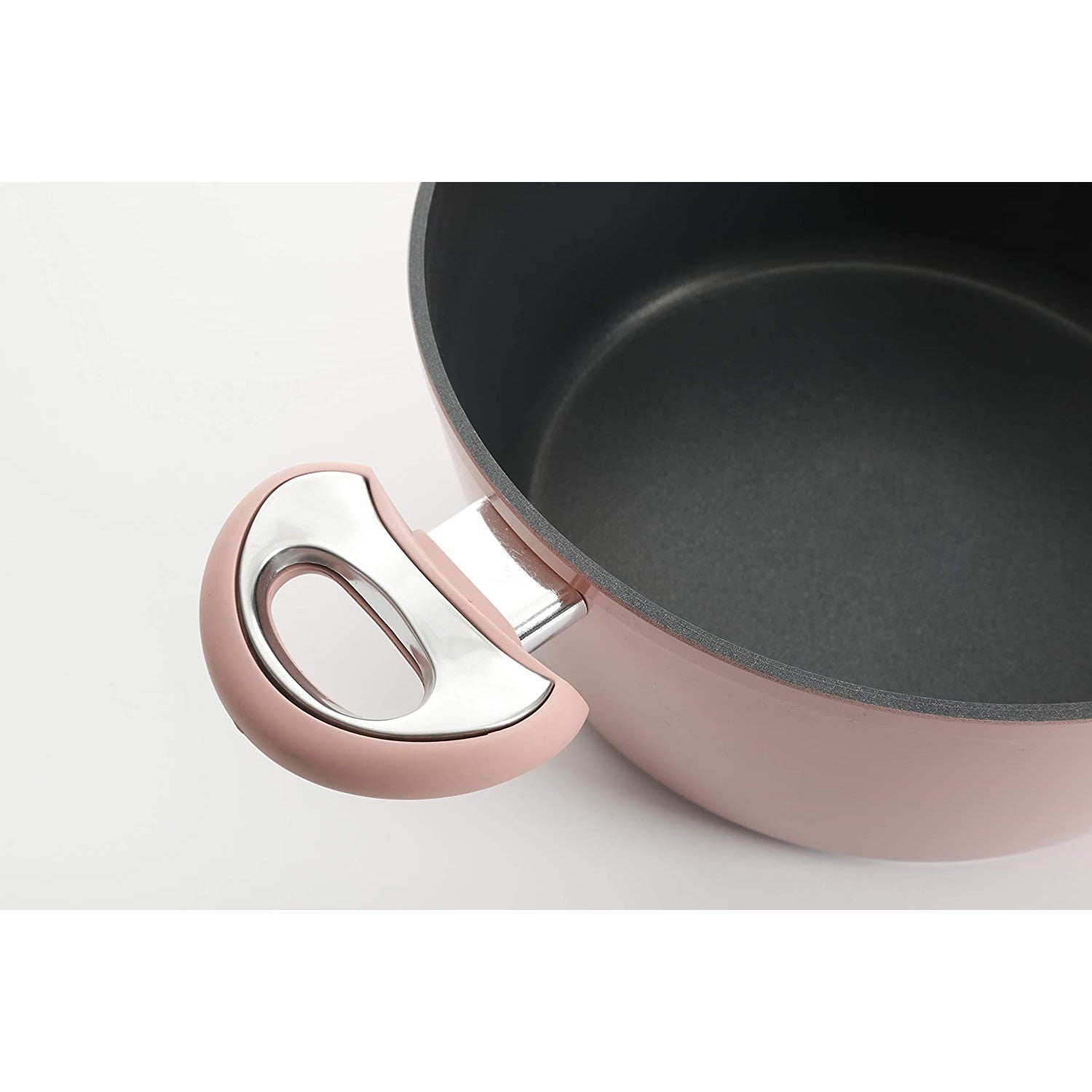 Oster 12 Piece Aluminum Non Stick Home Frying Pot & Pan Cookware Set, Dusty Rose