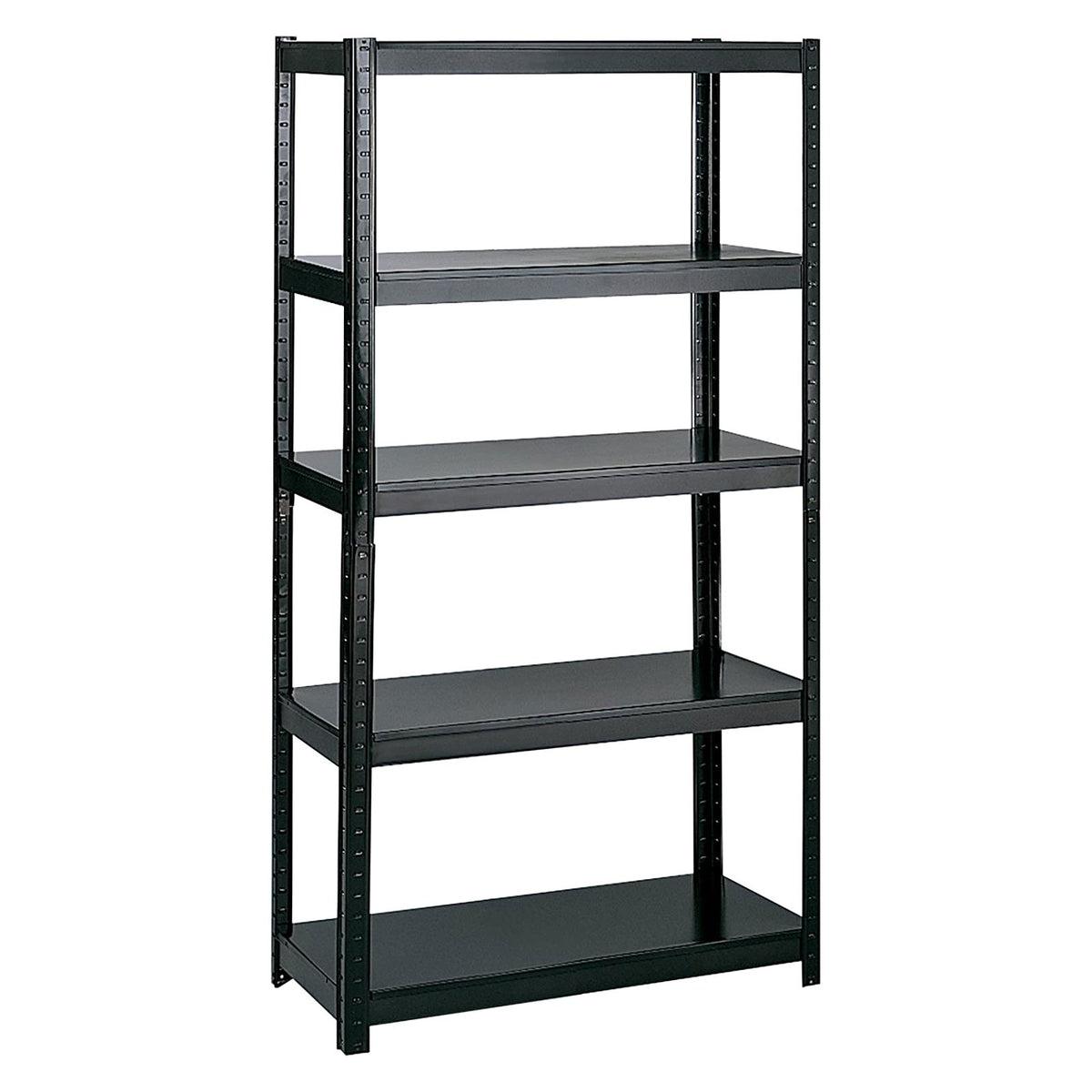 Safco 5 Shelf Boltless Storage Organization Metal Shelving, Black (Open Box)