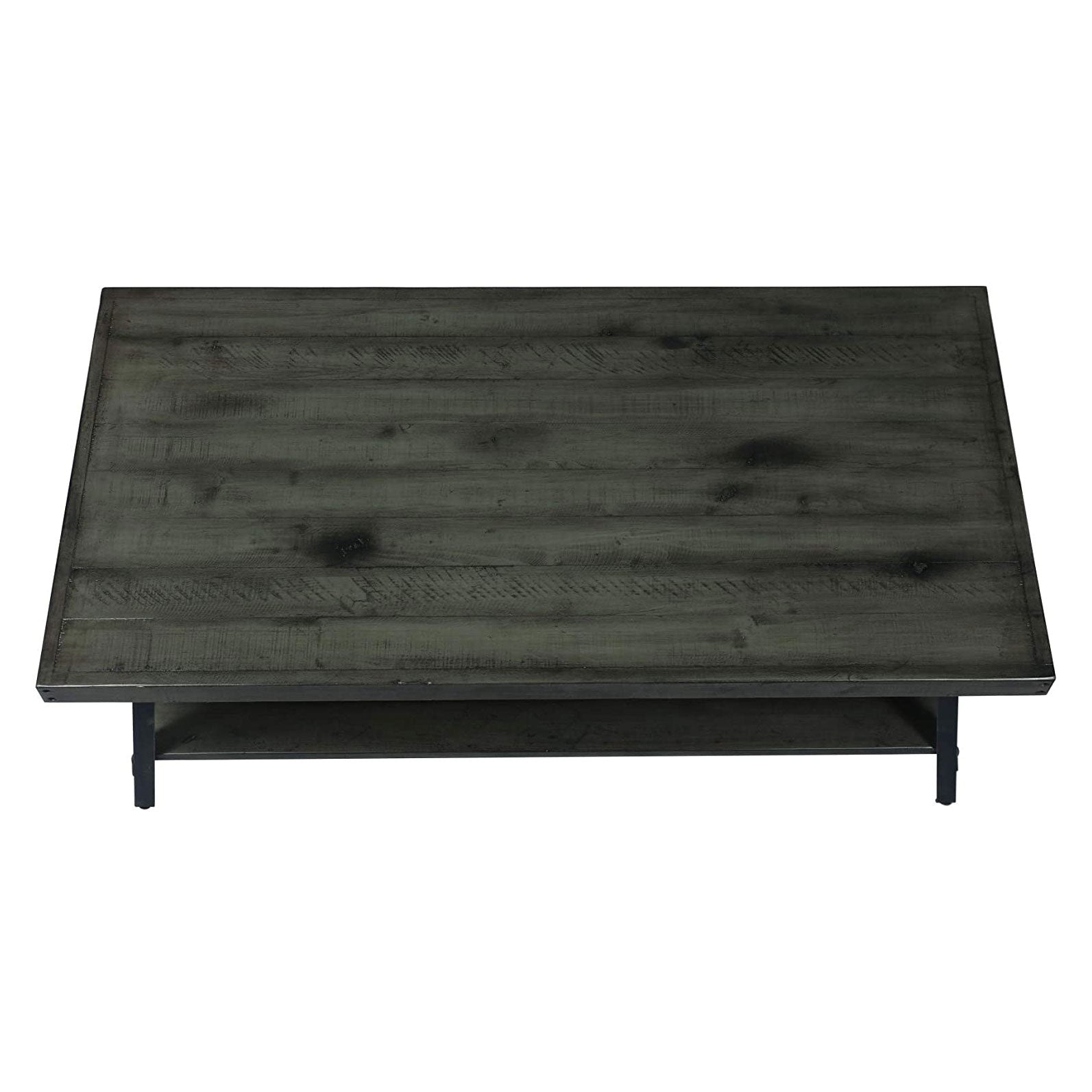 Emerald Home Chandler 48 In Long Rustic Open Storage Coffee Table, Gray (Used)