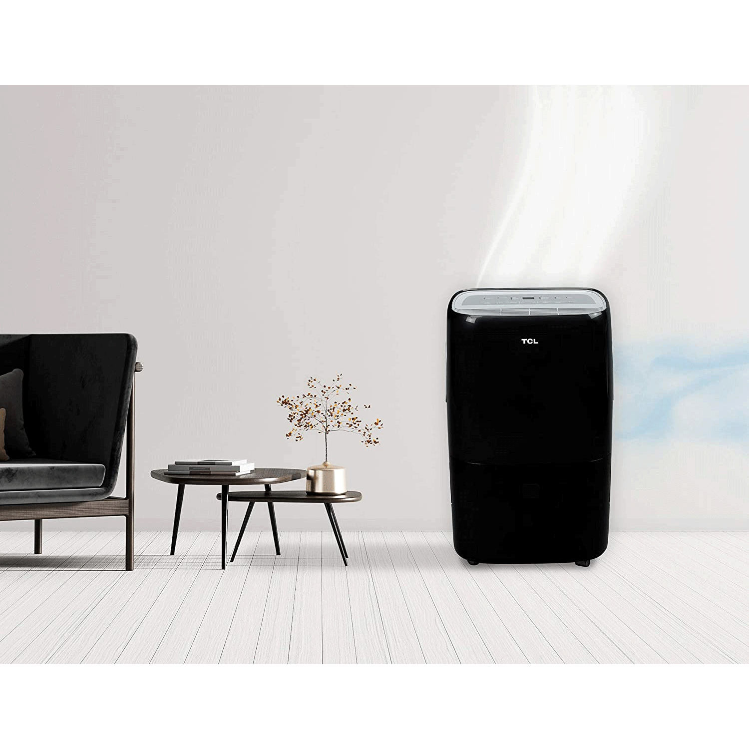 TCL Smart 50 Pint Smart Dehumidifier with Voice Control for Home, Black (2 Pack)