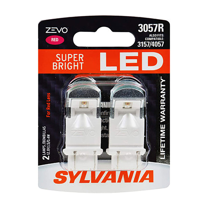 Sylvania Zevo 3057 Red LED Bright Interior Exterior Mini Light Bulb Set, 2 Pack