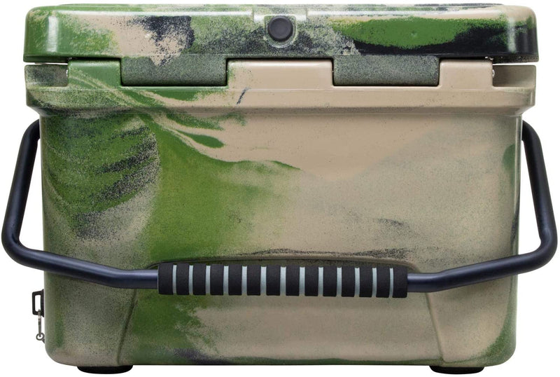 Elkton Outdoors Heavy Duty Portable 20 Quart Roto Molded Insulated Cooler, Camo