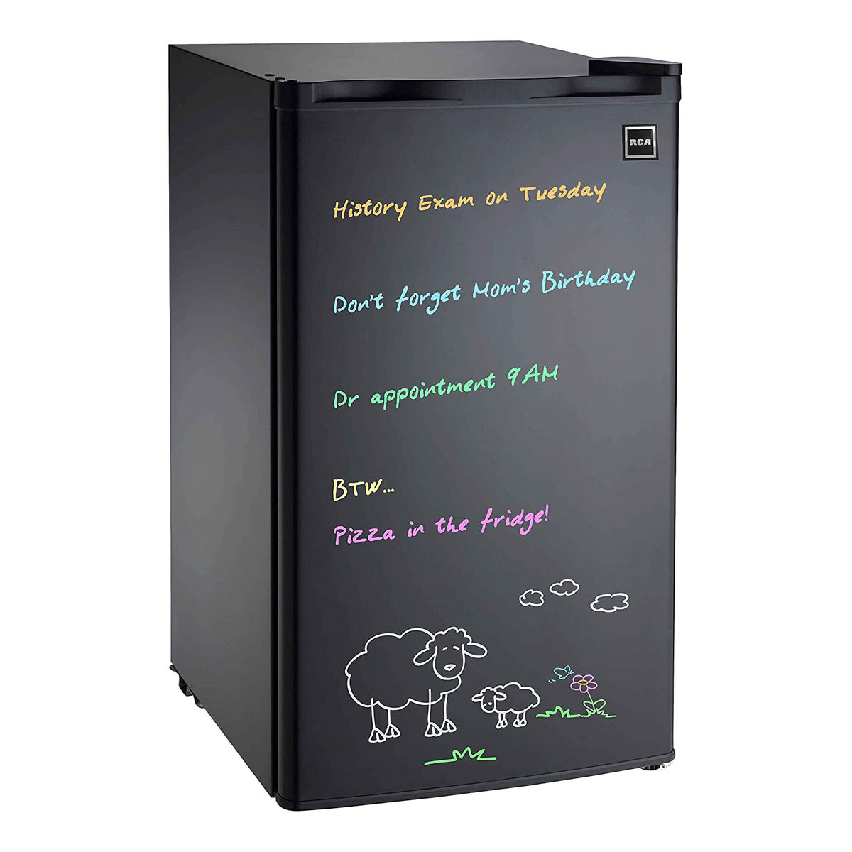 RCA EFR331 3.2 Cu Ft Compact Mini Fridge with Erase Board, Black (Used)