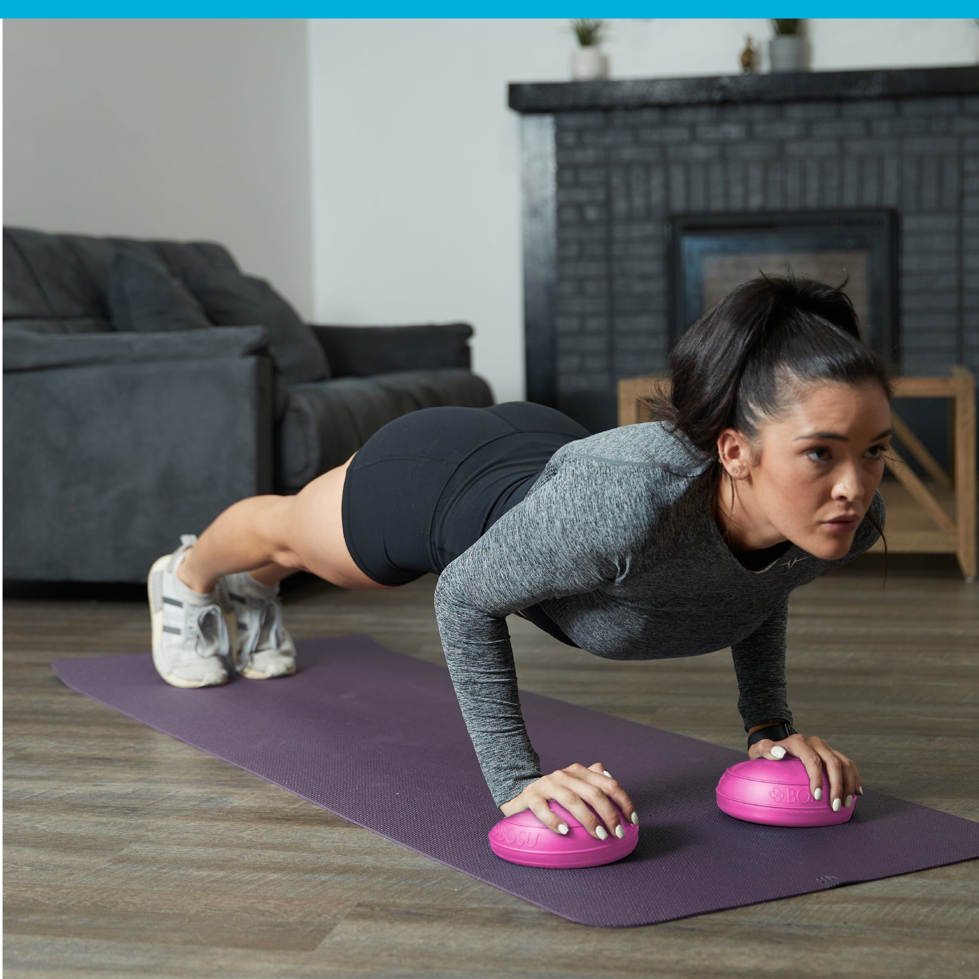 Bosu 6.5-Inch Diameter 2-Sided Dynamic Home Workout Balance Pods, Pink (2 Pack) - VMInnovations