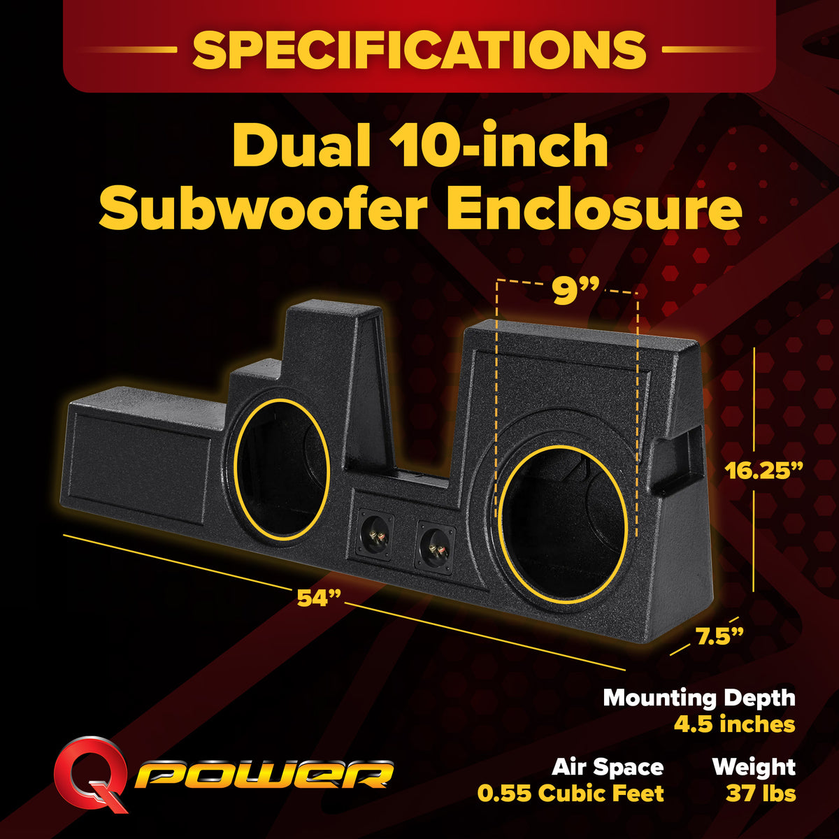 Q Power Dual 10" Ported Enclosure for Ford Super Duty 00-16 (Used)
