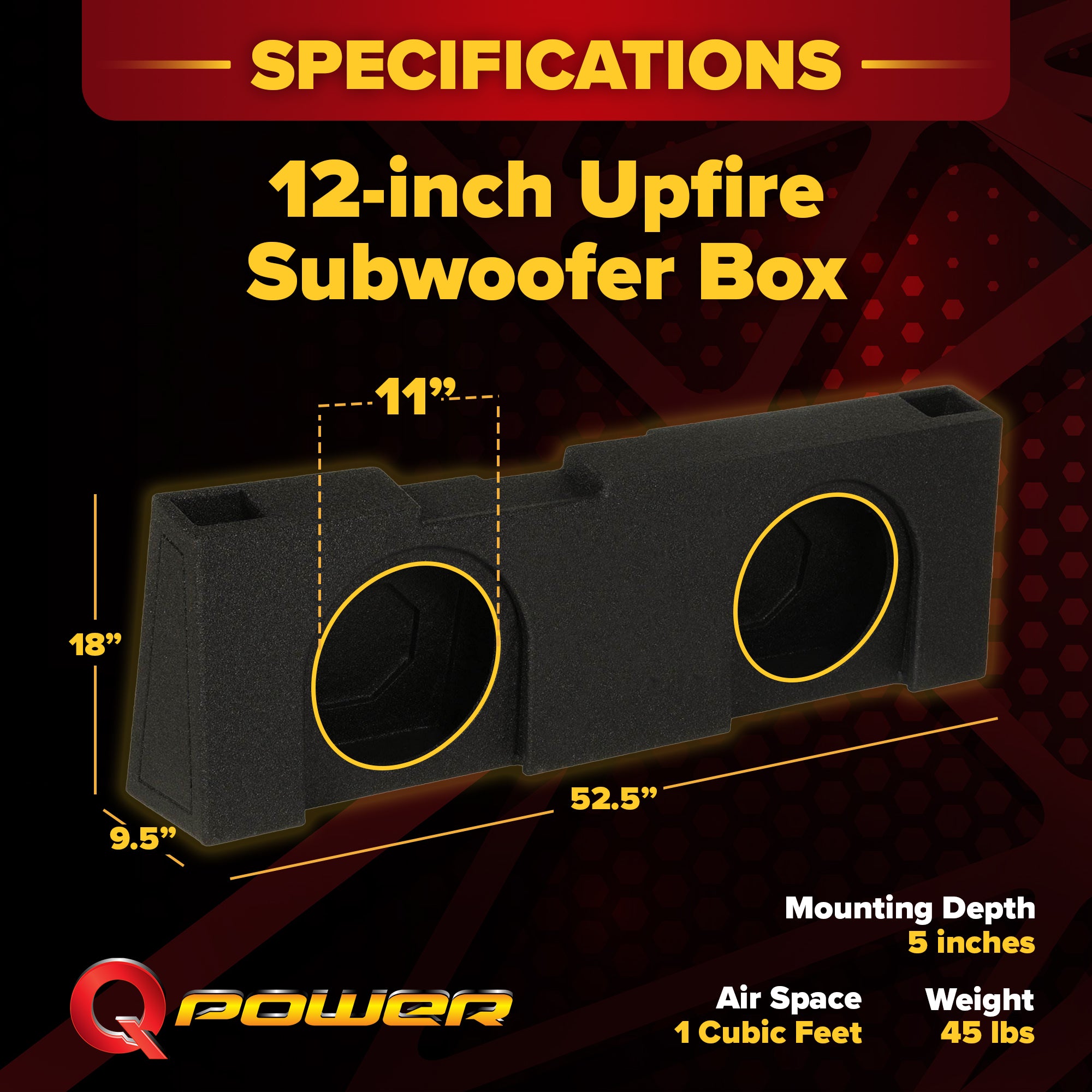 Q Power 2 Hole 2014-2016 GM/Chevy Crew Cab 12" Ported Subwoofer Box (Open Box) - VMInnovations