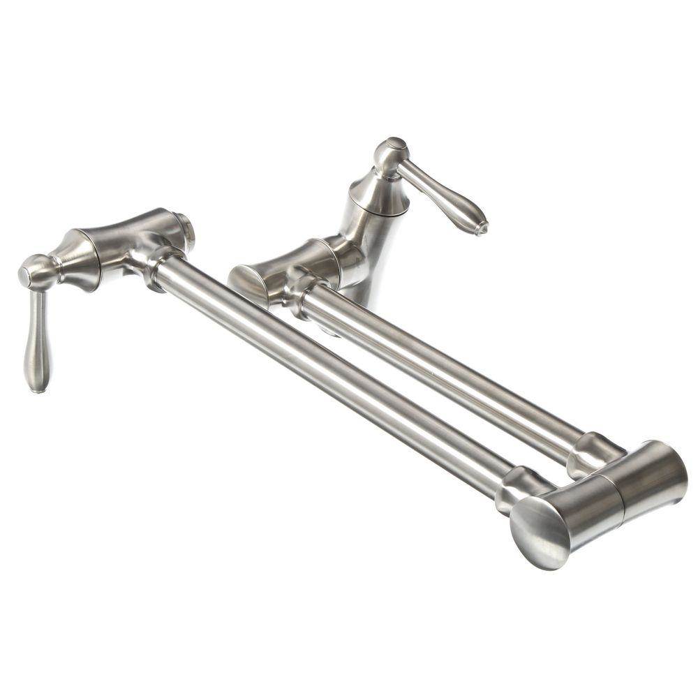 Delta Faucets Victorian Pot Filler Wall Faucet, Stainless Steel (Open Box)