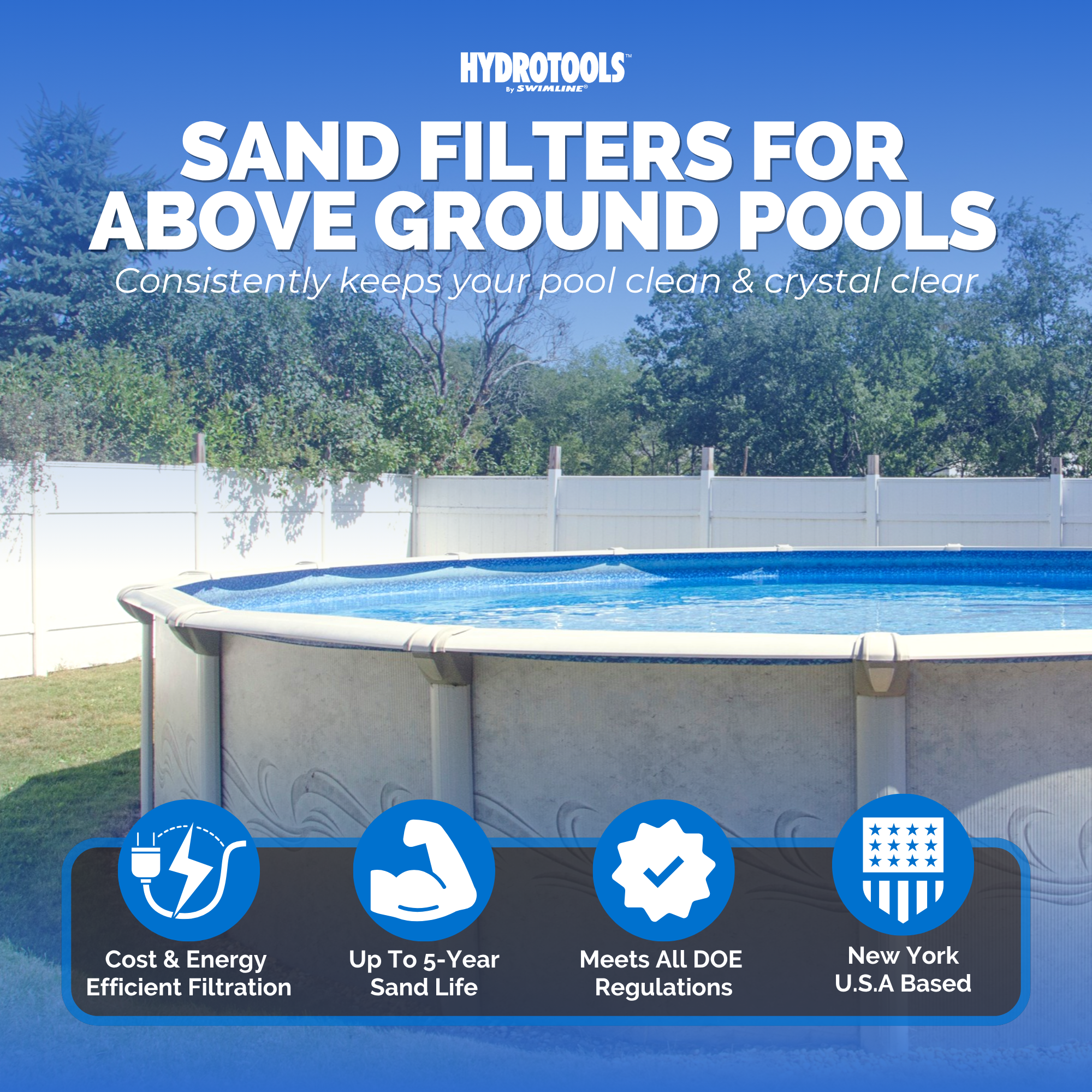HYDROTOOLS by Swimline 24" Sand Filter Combo w/ Stand, 4980 GPH, 300lb Capacity