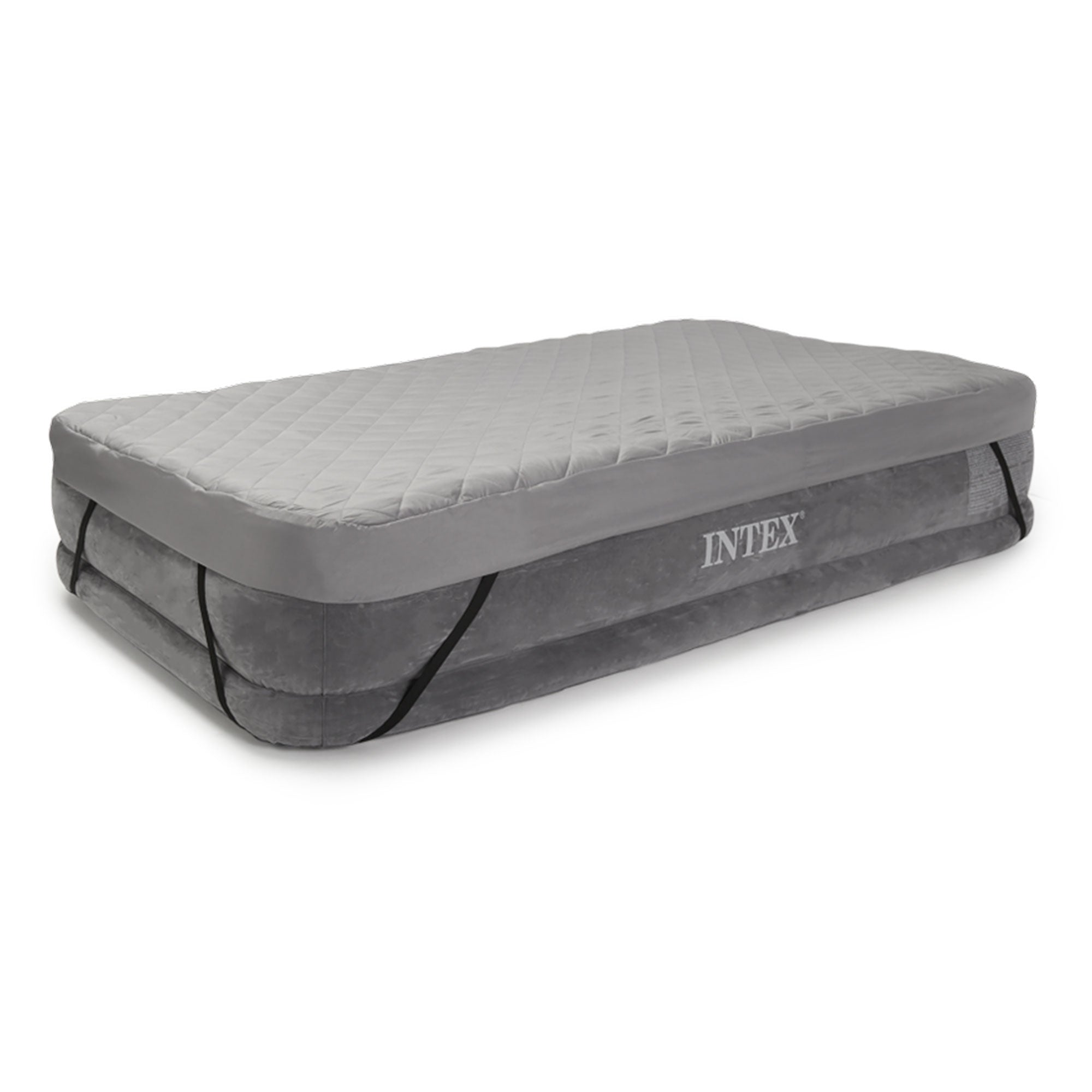 Intex 200 Thread Quilt Fitted Twin Size Airbed Mattress Cover, Gray (Cover Only)