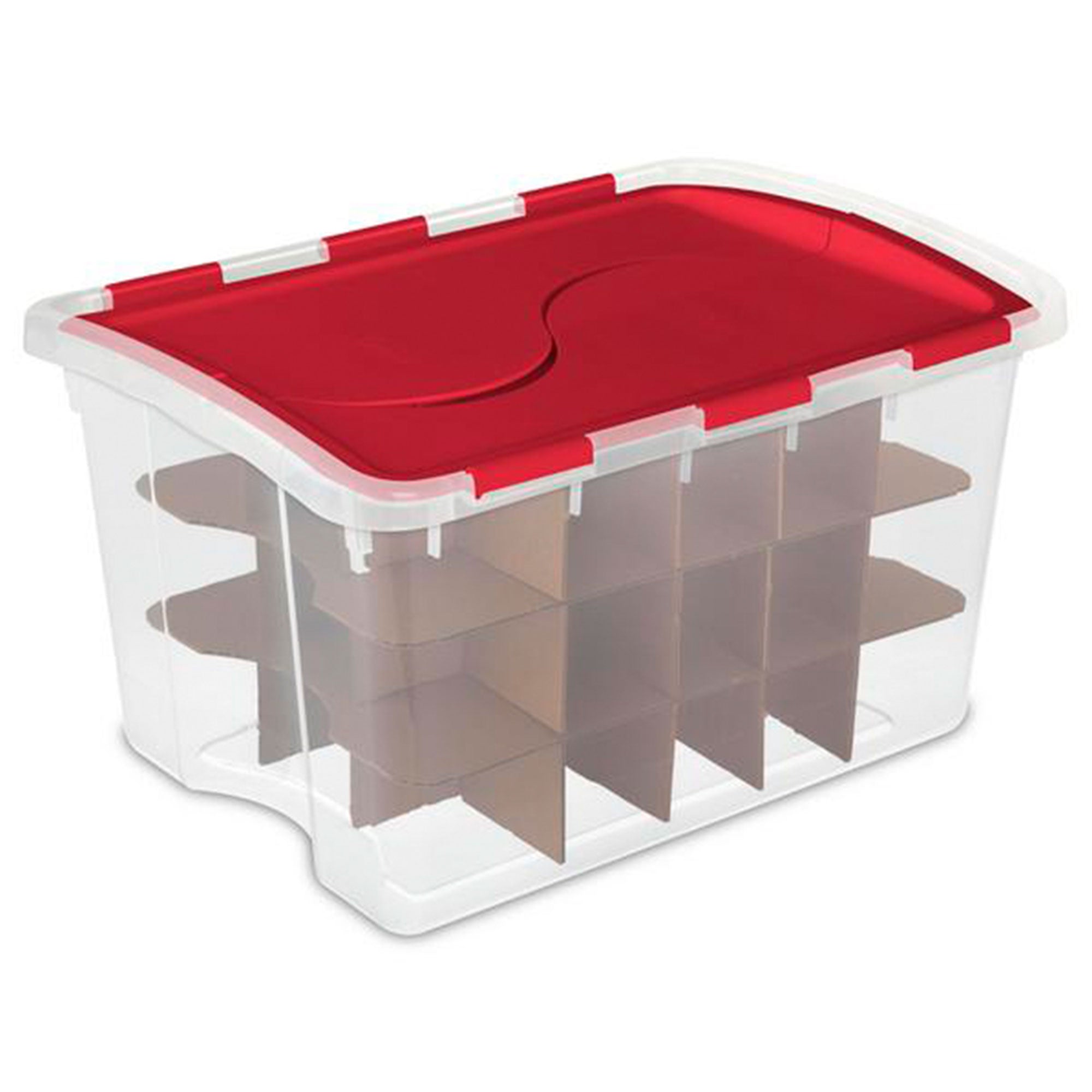 Sterilite 48 Quart Stackable Holiday Christmas 45 Ornament Storage Box (6 Pack) - VMInnovations