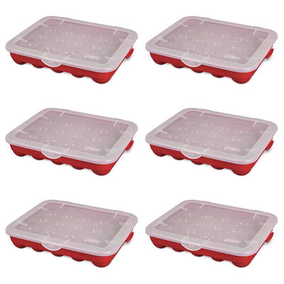 Sterilite 20 Compartment Christmas Holiday Ornament Box Storage Case (6 Pack)