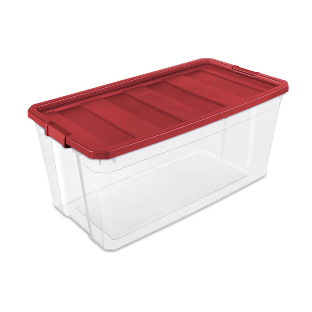 Sterilite 50 Gallon Modular See Through Stacking Storage Box, Red, 3 Pack