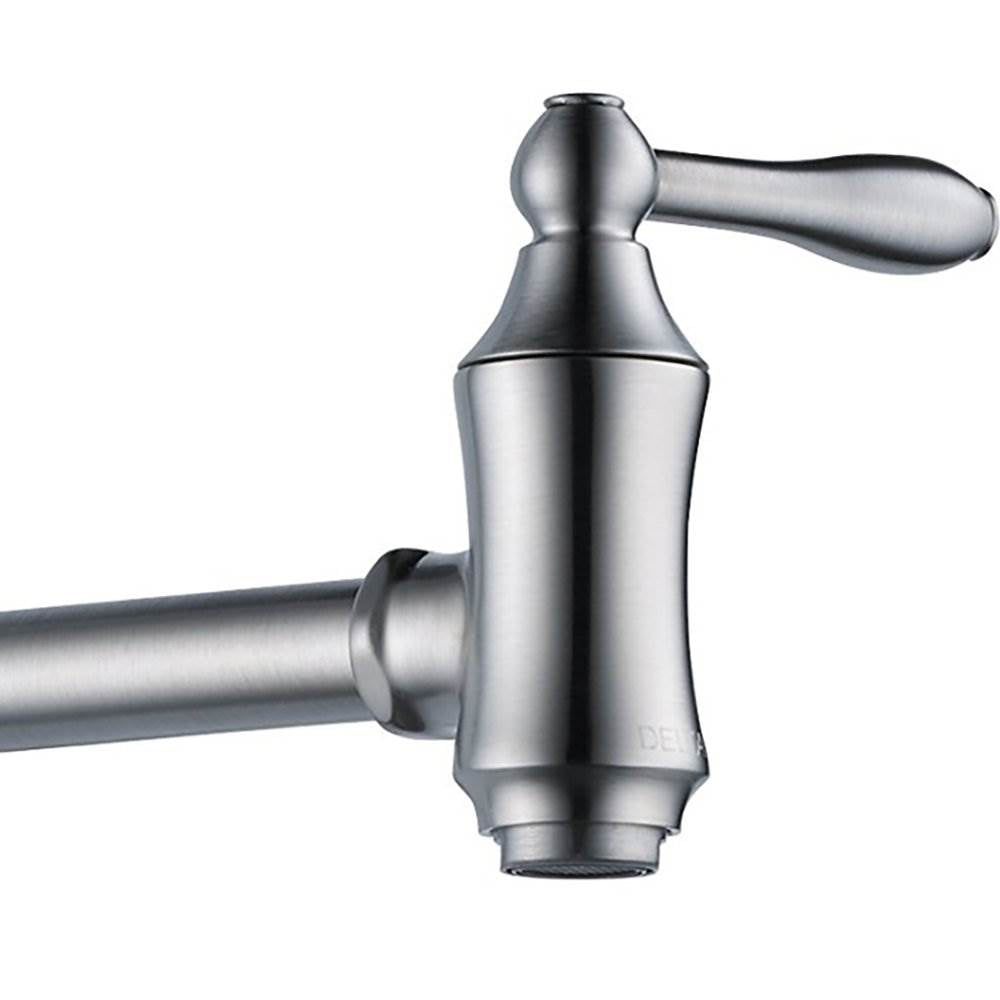 Delta Faucets Victorian Pot Filler Wall Faucet, Arctic Stainless (Open Box)