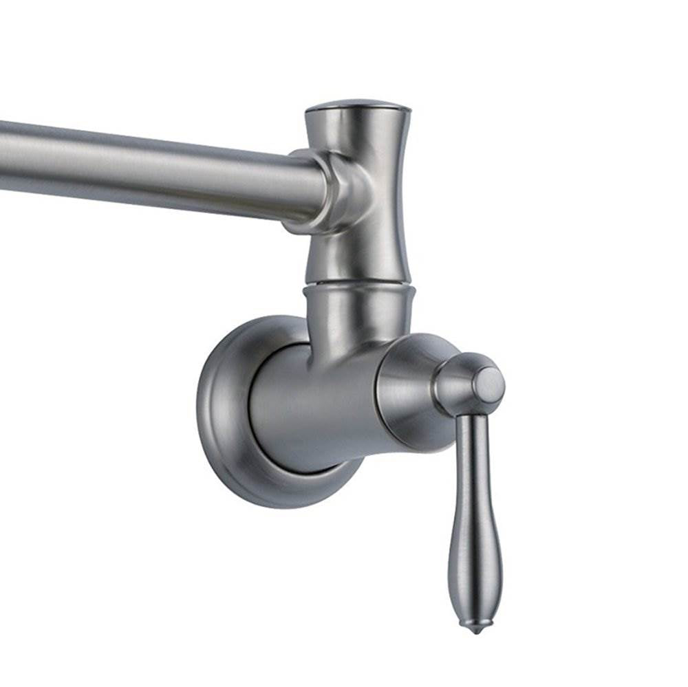 Delta Faucets Victorian Pot Filler Wall Faucet, Arctic Stainless (Open Box)