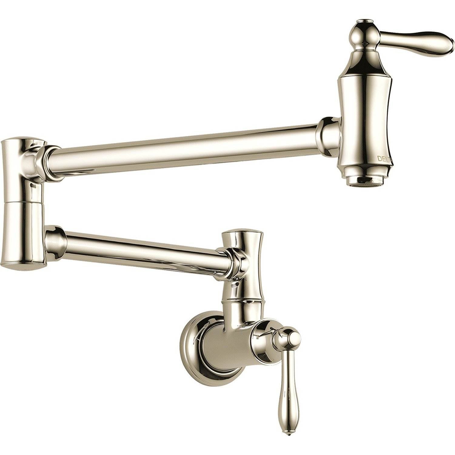 Delta Faucets Victorian Pot Filler Wall Faucet, Polished Nickel (Open Box)