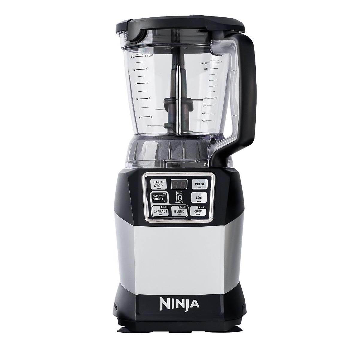 Nutri Ninja Auto IQ Compact System w/ Bowl + Steel Cups + 100 Recipe Cook Book