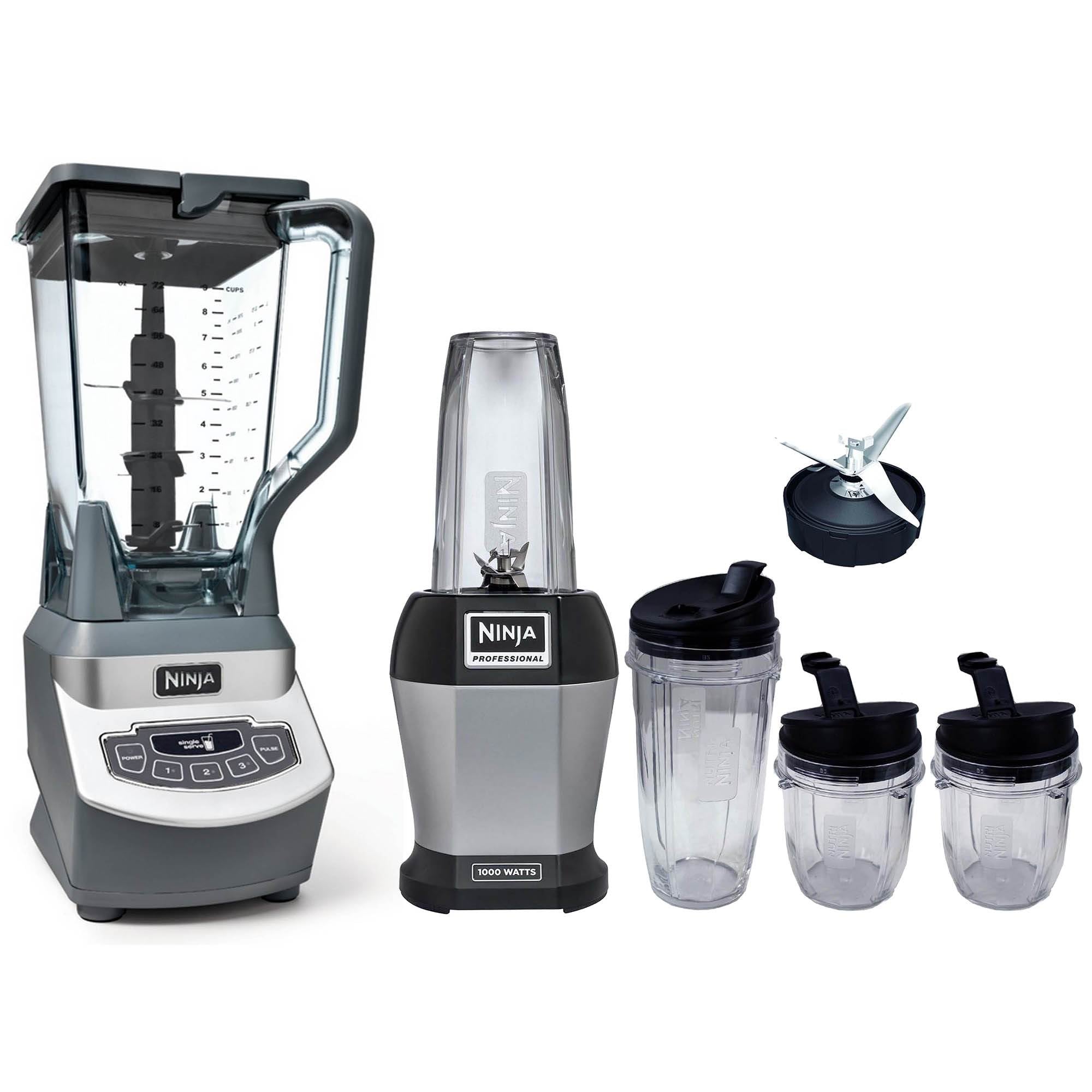Ninja 1100W Blender + Nutri Ninja 1000W 1 Serve Blender (Certified Refurbished)