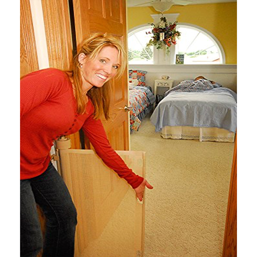 Retract-A-Gate Portable 72 Inch Extending Baby and Pet Home Safety Gate, White